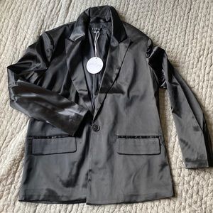 Oversized silk blazer